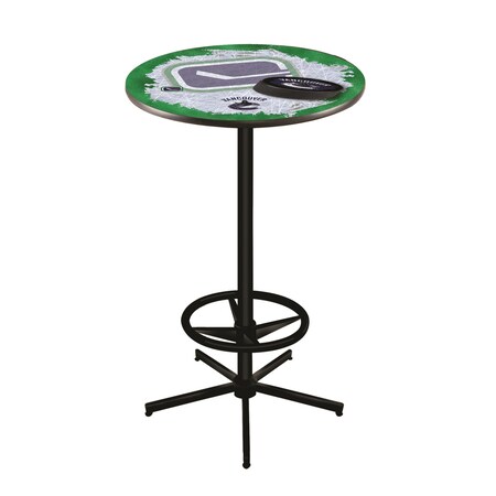Holland Bar Stool Co 42" Black Vancouver Canucks Pub Table, 36" dia. Top L216B4236VanCan-D2